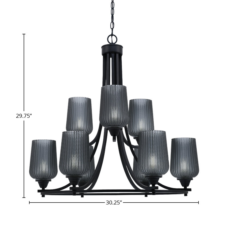 Lustre 9 lumières Paramount, Noir