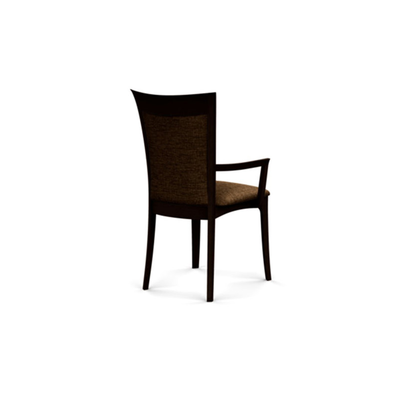 Morgan Upholstered Arm Chair, Smoke Cherry, Microseude Onyx