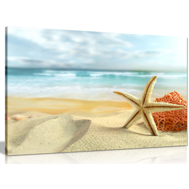Starfish Beach - Wrapped Canvas Print, 31cm H x 46cm W