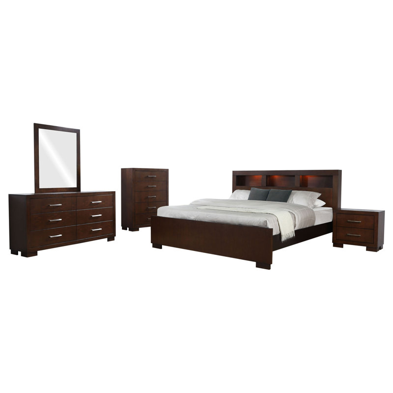 Ensemble de chambre avec grand lit 5 pièces Polk Cappuccino