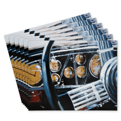 Vintage Car Interior Polyester Kibbe (Set of 6) Decor
