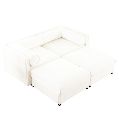 Moderne 2 avec revêtement et rangement en chenille: option confortable et élégante pour créer une atmosphère douillette