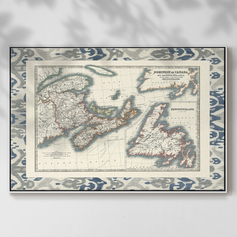 Carte du Canada bordée, H 25 po x l 37 po x P 2 po, Blanc
