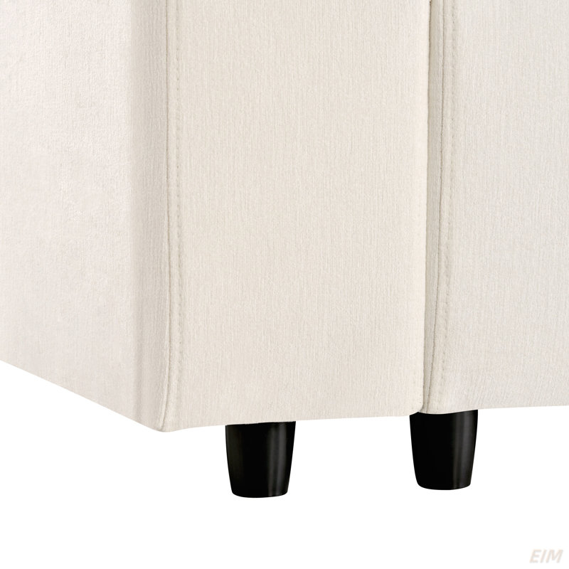 Canapé modulaire rembourré avec espace de rangement, Polyester beige