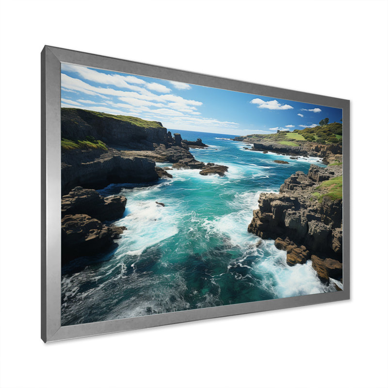 «Australie Coastal Majesty I», reproduction d'art sur toile, H 30 po x l 40 po x P 1,5 po, Cadre photo argenté