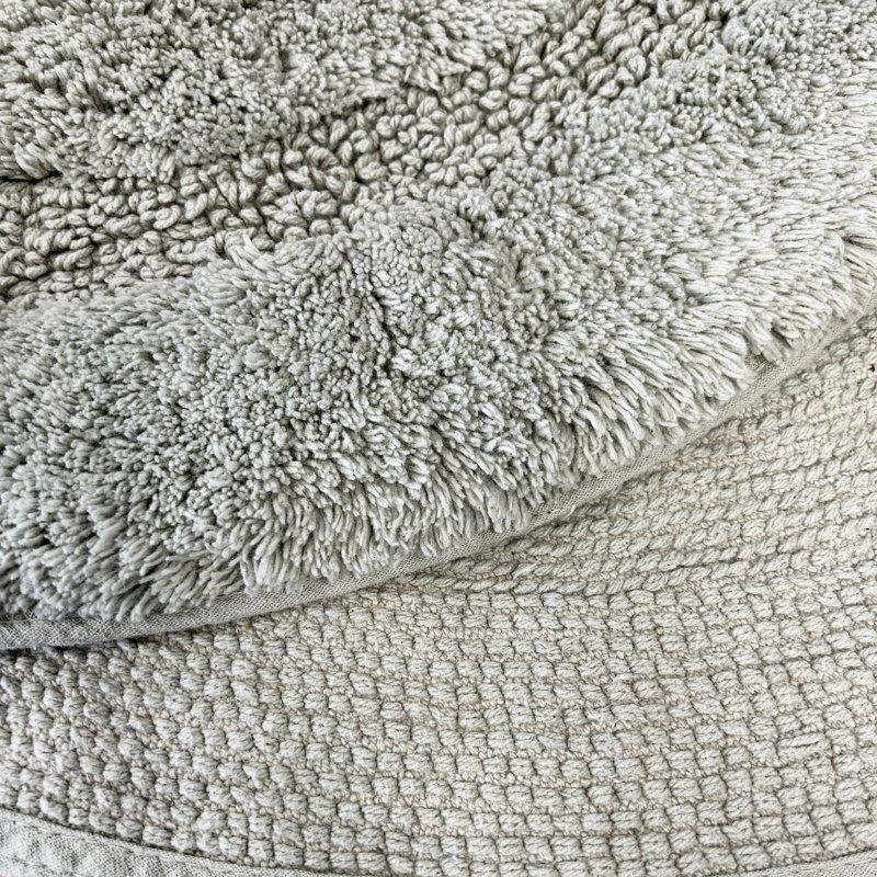 Polygala Cotton Round Bath Mat, Dove Grey