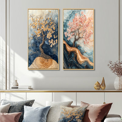 Fleur de cerisier, Sakura Serenade I - Art sur toile floral, 2 pièces