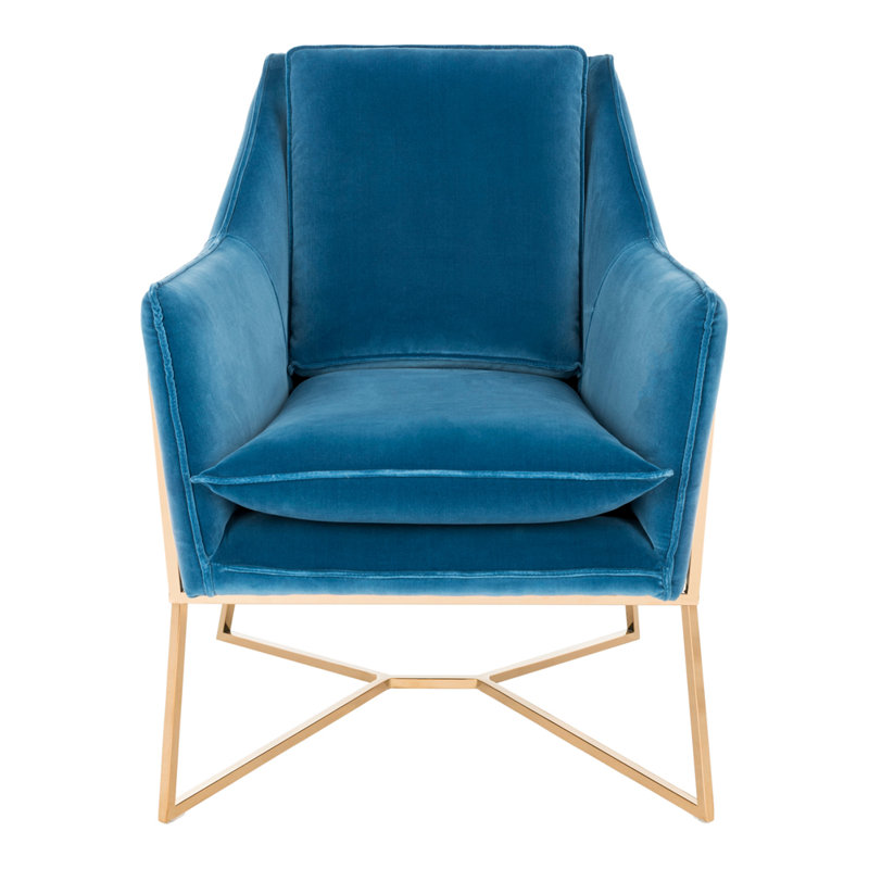 Fauteuil Couture, Bleu, Doré