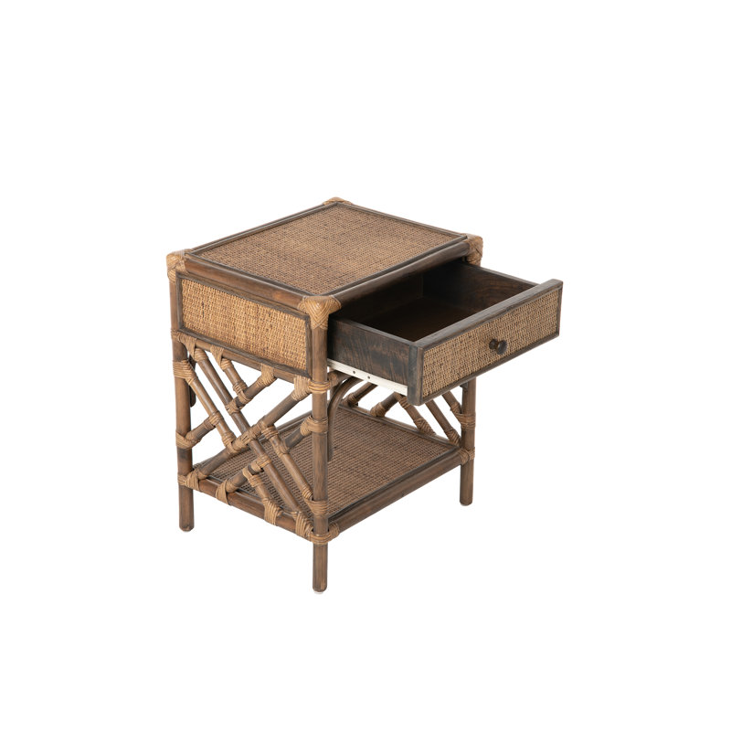 Alderson 20'' W Wicker / Rattan Nightstand, Dark Brown