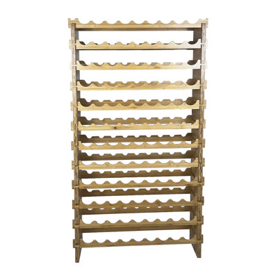 Asmir 108 Bottle Wall Mounted Wine Bottle Rack in Natural by Loon Peak