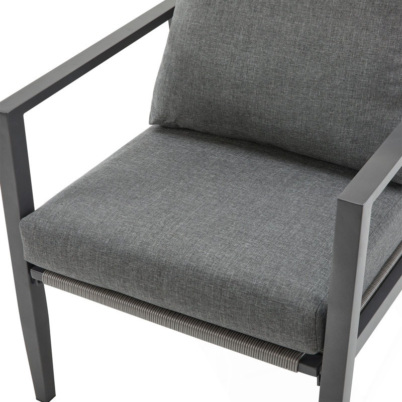 Lounge Chair With Sleek Rope Accents, Gray