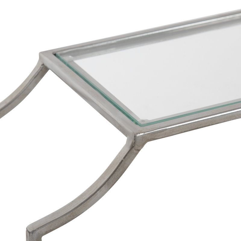 Brionna 2-Piece Accent Shelf, Silver, 12" H x 18" W x 6" D