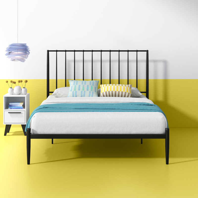 Wolak Metal Bed, Black, Kingsize (5')