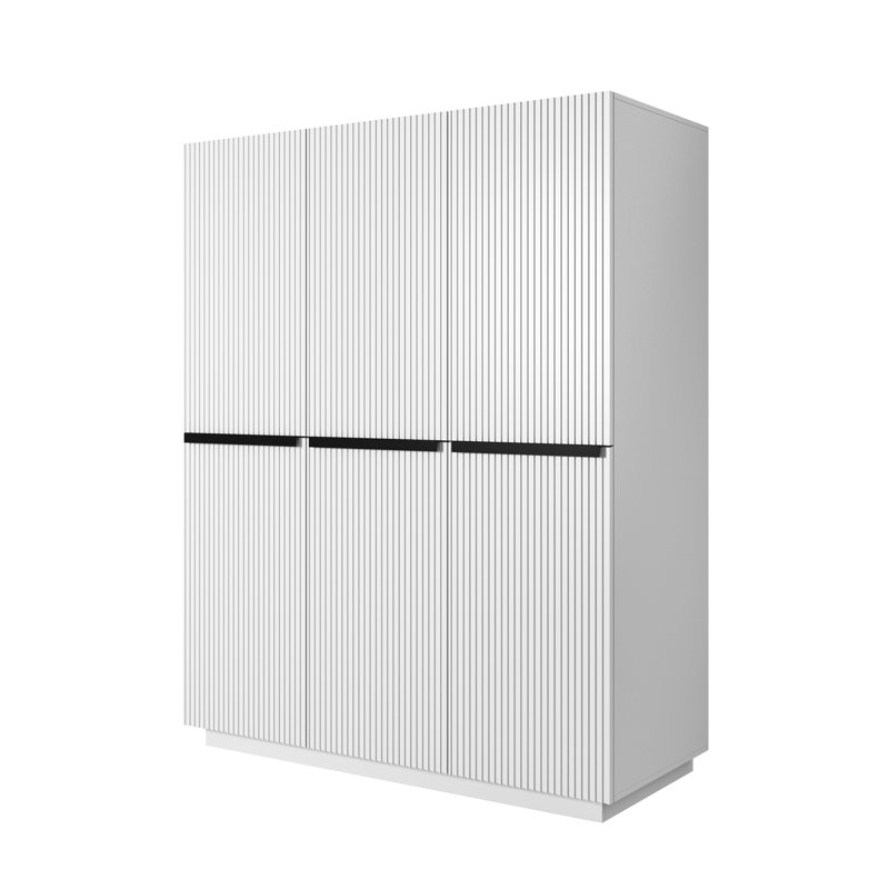 Altje 3 Door Manufactured Wood Wardrobe, White/Black