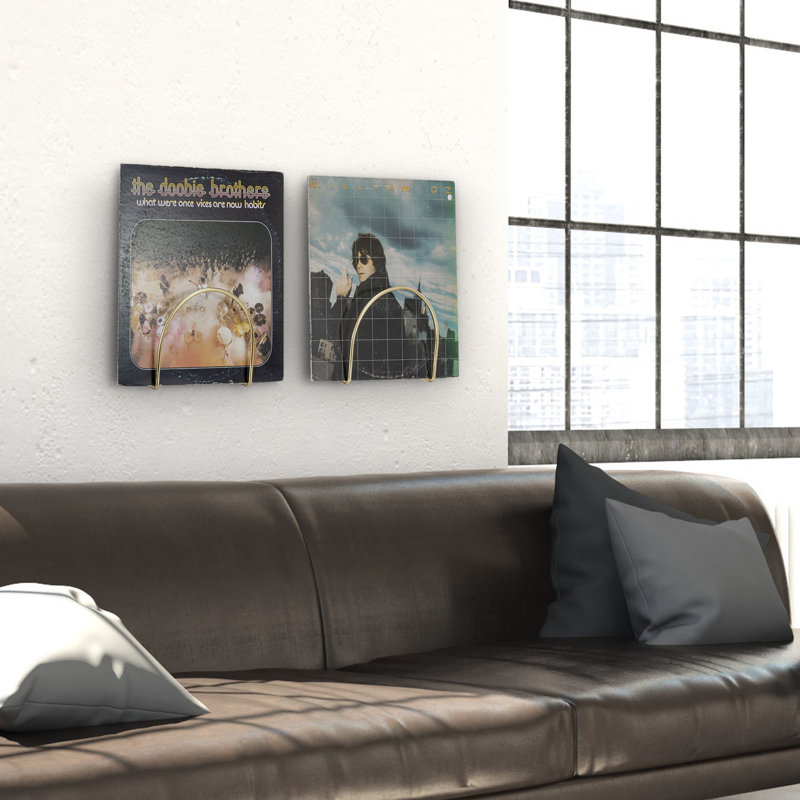 Wall Mounted Media Vinyl Media Shelve, Gold