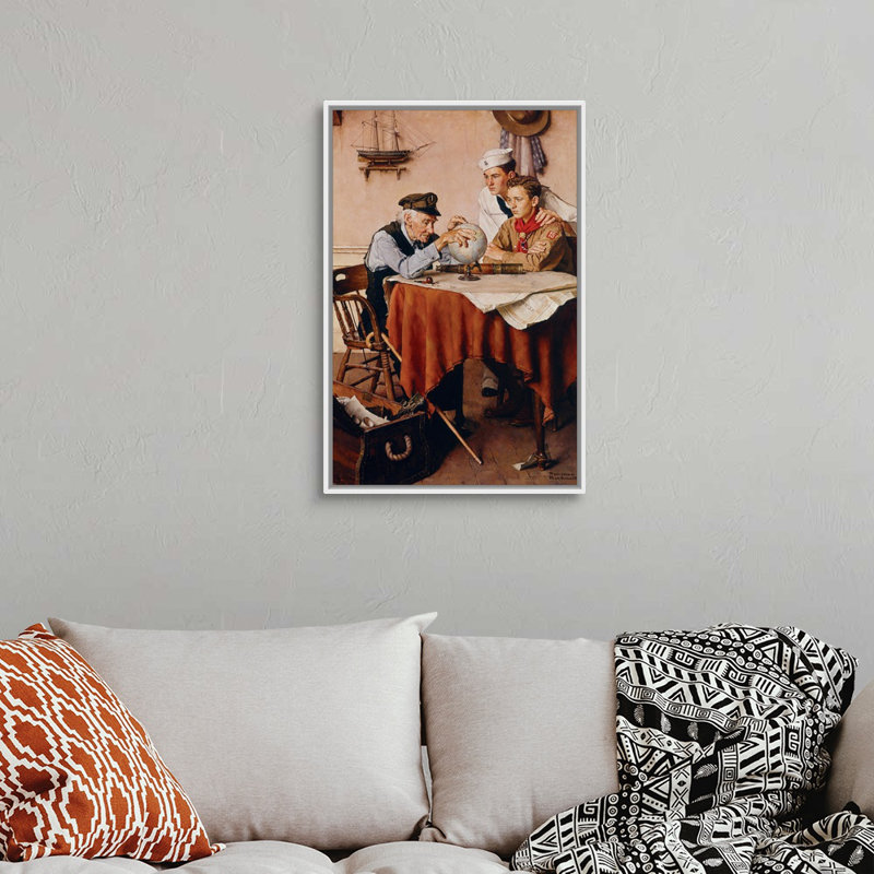 «Scouts Of Many Trails», art mural sur toile, Cadre flottant blanc, H 32 po x l 22 po x P 1,75 po