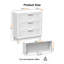 Commode de chambre blanche à 3 tiroirs l 31 po Bredy
