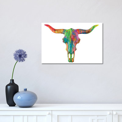 Longhorn Bust by Dean Russo - Wrapped Canvas Painting