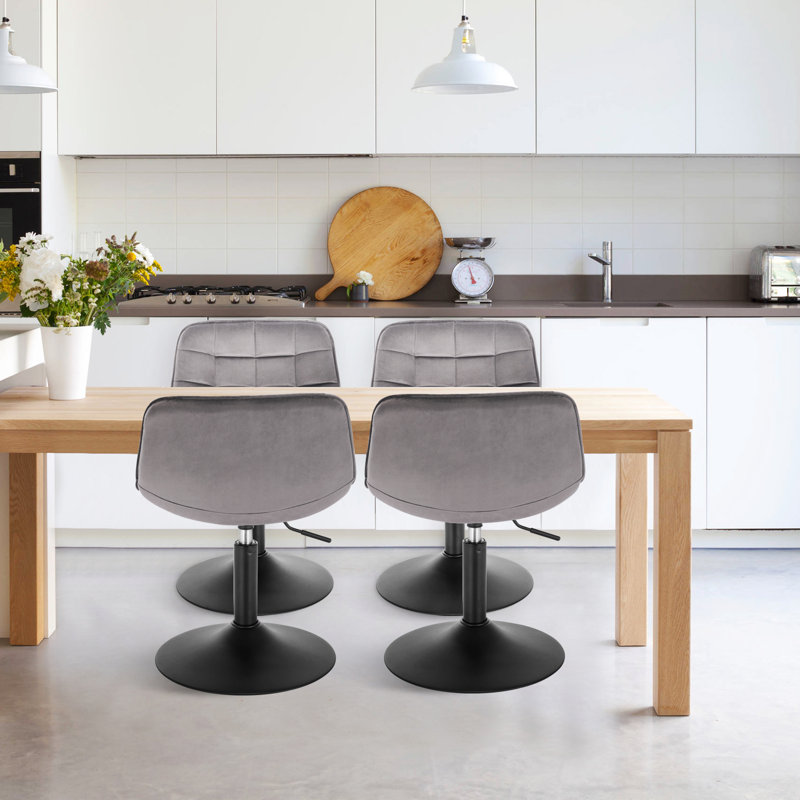 Tarquin Swivel Upholstered Adjustable Height Counter Stool, Dark Grey