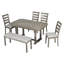 Ensemble de table de salle à manger 6 pièces en bois d'hévéa avec placage en bois massif et coussin moelleux-99821590