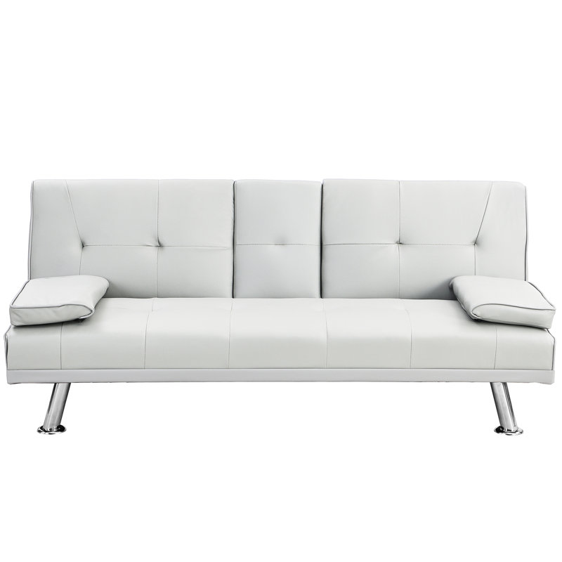 Lit à deux supports avec accoudoirs, surface blanche, pieds en acier inoxydable, structure en bois massif, pour différents réglages, assemblage facile, capacité de poids de 600 lb, revêtement solide, structure robuste, s'adapte à diverses scènes