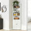 Armoire de rangement d'angle avec 2 portes, armoire en métal à 5 niveaux avec tablettes réglables