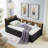 Twin Size Upholstery Velvet Day Bed With Storage Headboard And Wireless Charging, Multi-Functional Daybed With Two Storage Drawers & LED Lights, Black-1404794090