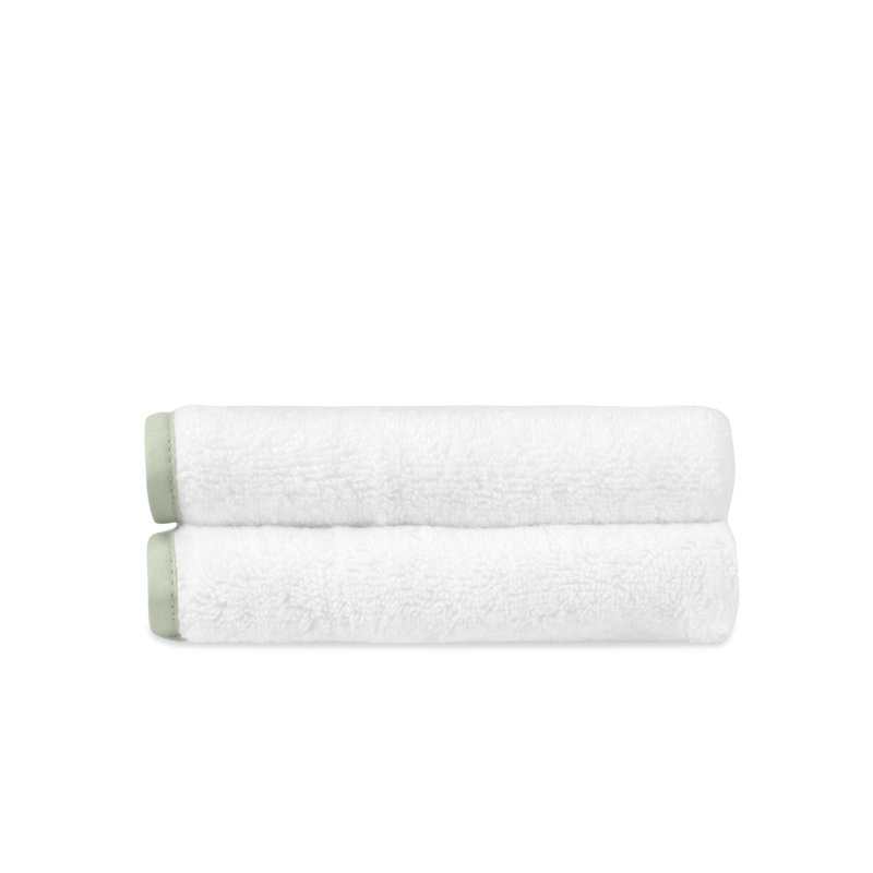 Bodrum 2-pc Face Towel Set, White/Eucalipto