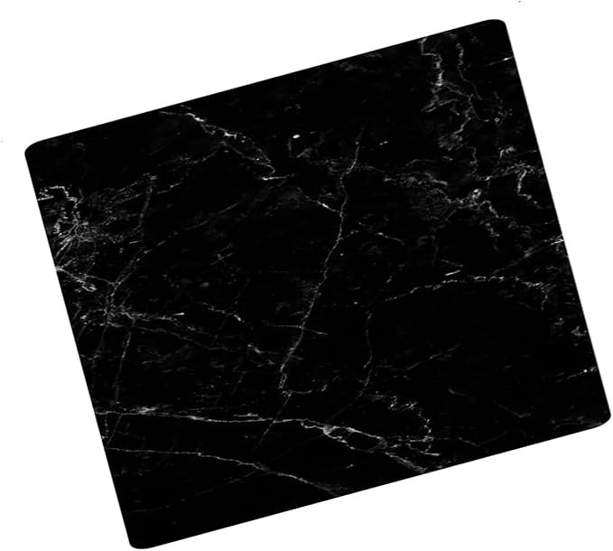 80X52Cm Black Marble Effects Universal Hob Cover Plate Tempered Glass Worktop Saver Dishwasher Safe 5Mm All Types of Cookers (Hob Cover 4 Feets)