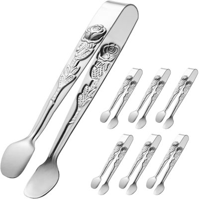 5" Mini Stainless Steel Serving Tongs, Set Of 6