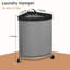 Canvas Rolling Laundry Hamper with Handles