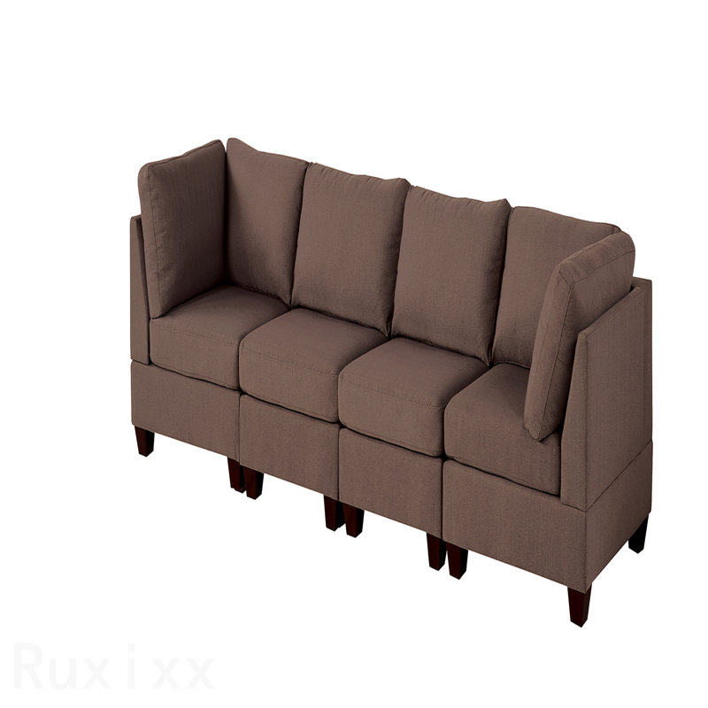Ensemble modulaire - 4 pièces en café noir, Tissu café