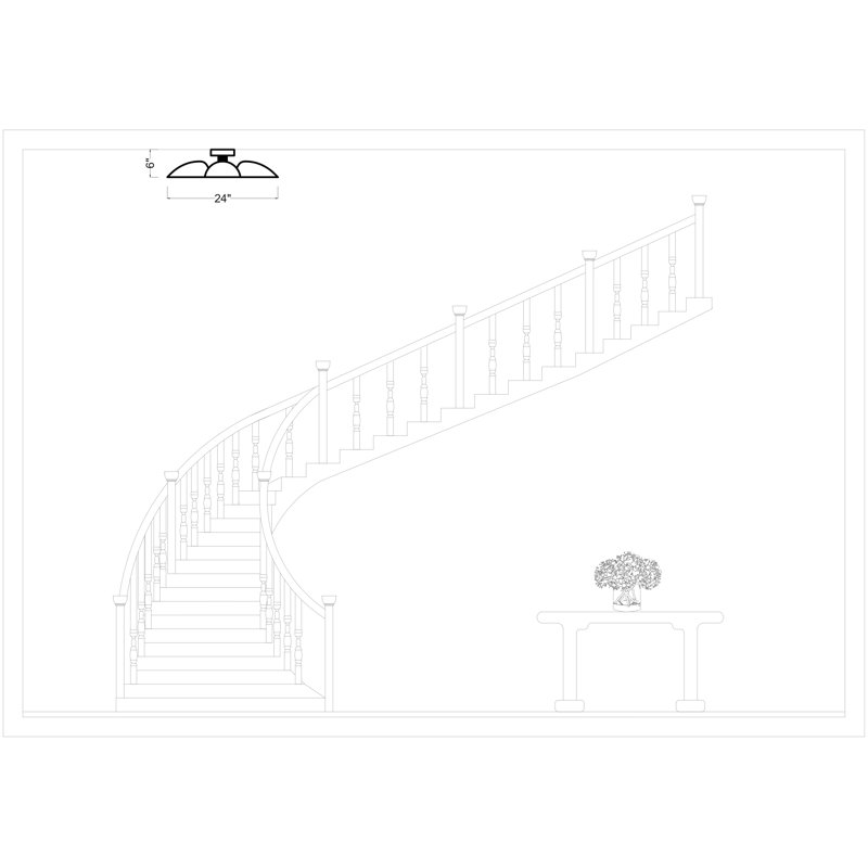 Jane 3 - Light Semi Flush Mount, Matte White