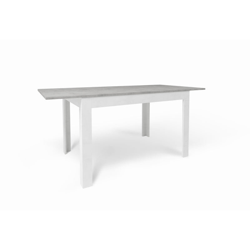 Bohlman Extendable Dining Table, Beton, Oxide White, 75cm H x 80cm L x 120cm W