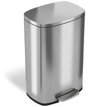 13-Gallon Modern Stainless Steel Kitchen Trash Can with Foot Step