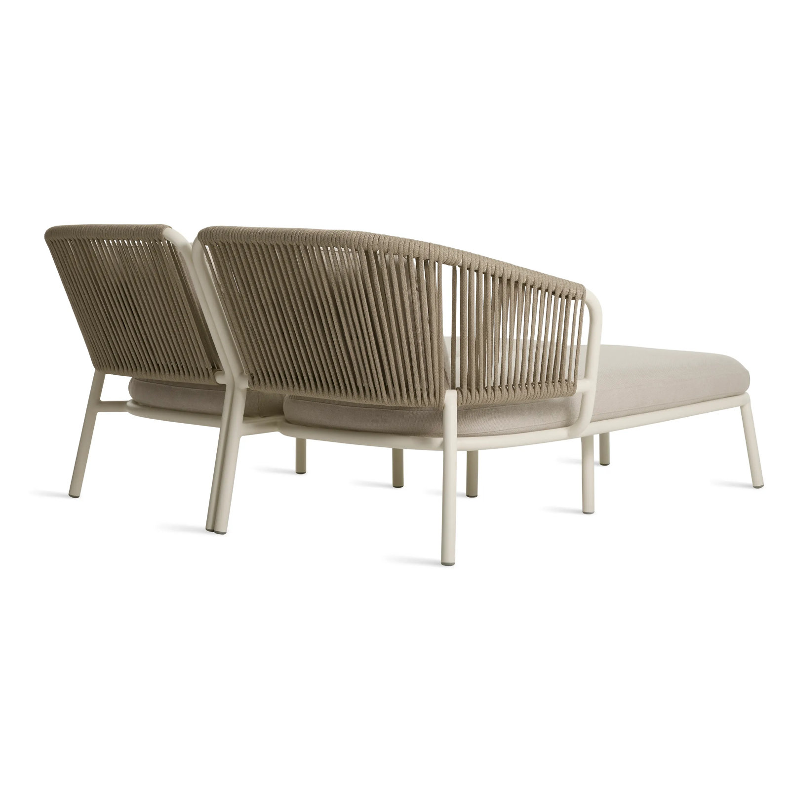 Mate 65'' Outdoor Metal Double Chaise, Linen Sunbrella®