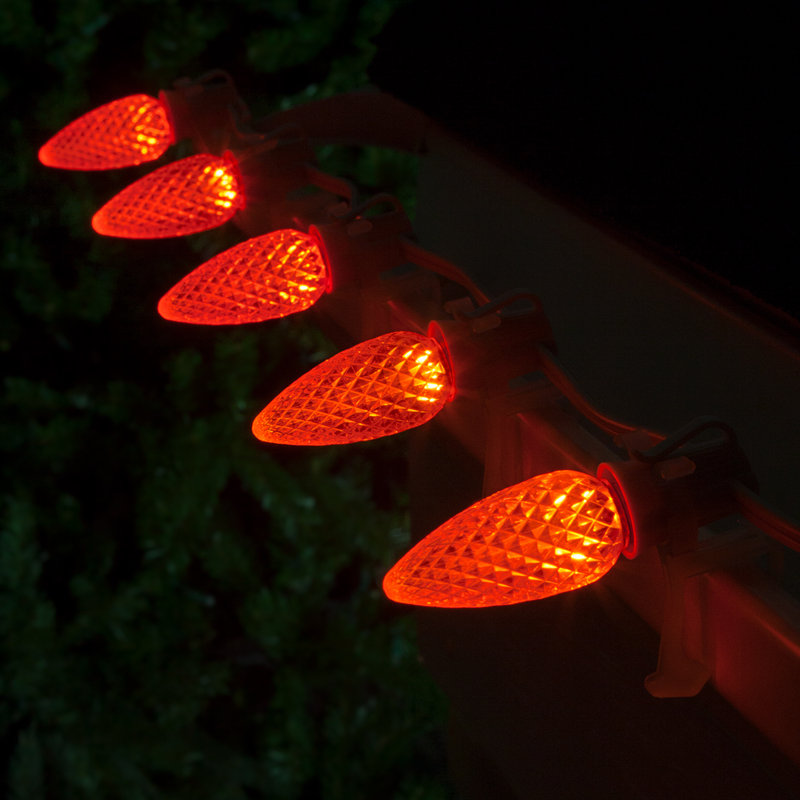 OptiCore LED Shatterproof C9 Christmas Light Replacement Bulbs, Orange