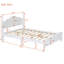 Structure de lit plateforme pleine grandeur en bois de style rétro, blanc, solide et stable, avec support à lattes, sans sommier, lit simple à assemblage de style cognition, tenace, finition sans effort