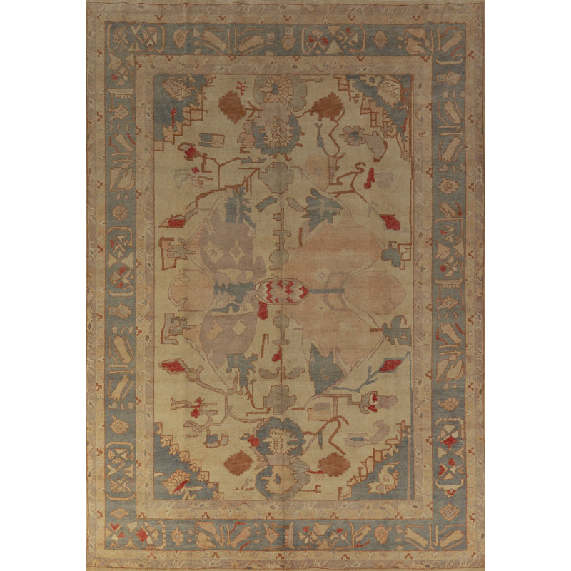 Vegetable Dye Golden Oushak Turkish Area Rug