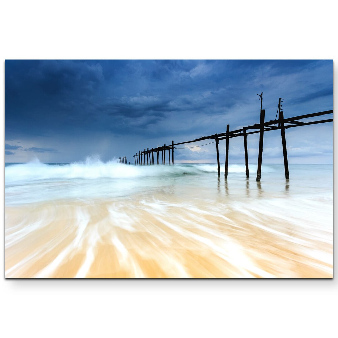 Leinwandbild Sturmfront am Strand