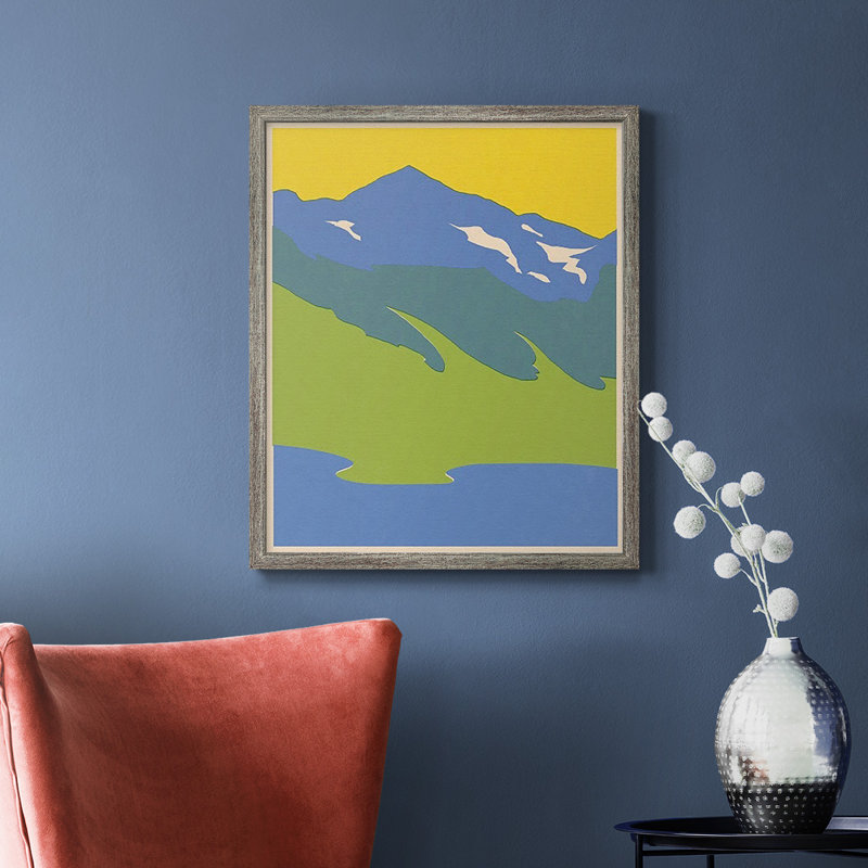 «Bright Glacial Lake I», toile encadrée de qualité supérieure - prête à être accrochée, Gris, H 24 po x l 20 po