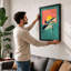 Shark at Sunrise Art Deco - Framed Print-184089940-184089960