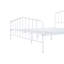 Lit double contemporain en métal, finition blanche, prêt à accueillir un matelas