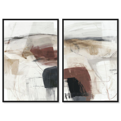 «Minimal Core Duo», ensemble de reproductions d'art mural encadrées par Art Remedy, cadre blanc, 20 x 30