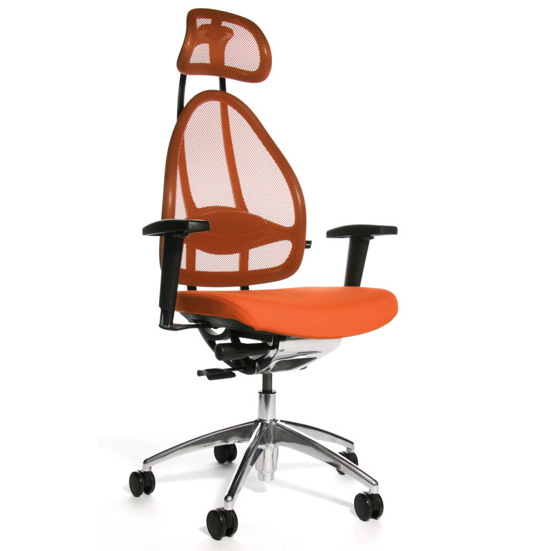 Office Chair with Headrest, Orange