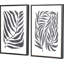 S/2 Black Leaf Print Canvases - 2 Piece Single Picture Frame Set on Canvas