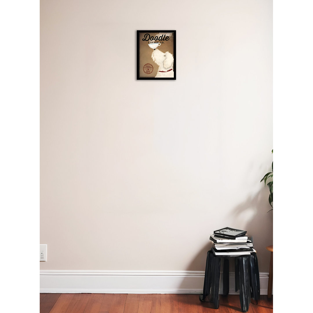 'White Labradoodle Coffee Company' by Ryan Fowler Framed Vintage Advertisement, 14x11 Inch Winston Porter