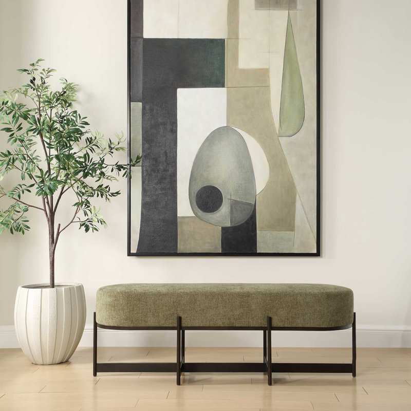 Banc en tissu de mousse mérinos Uttermost