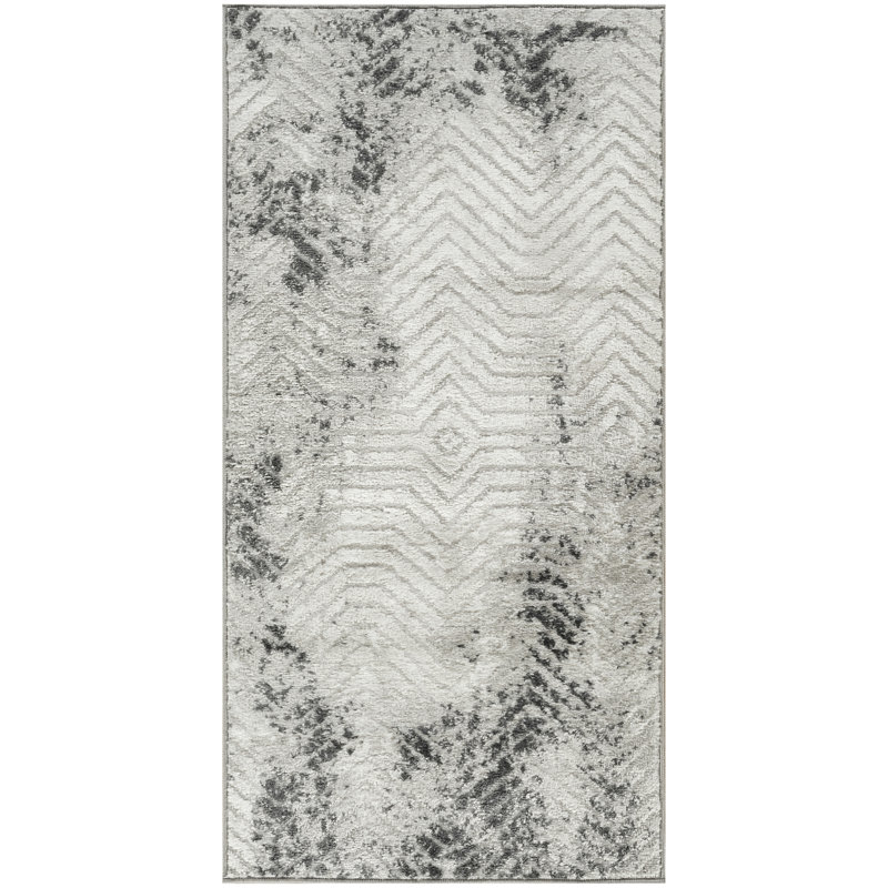 Tapis d'intérieur gris anthracite moderne 2 pi x 4 pi Leuchte, Tapis de couloir 2 pi x 4 pi