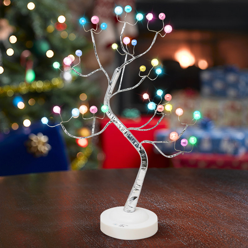 36 LED RGB Colour Changing Bonsai Light Fairy Tree Lamp USB Battery Operated Remote Control 16 Colour DIY Branches Artificial Tree With Timer(Pearl)